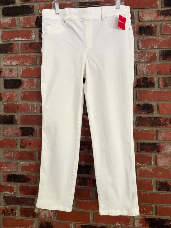 SPANX Denim - Spanx NWT White Straight Leg Jeans Pull On Stretchy Sz.XL